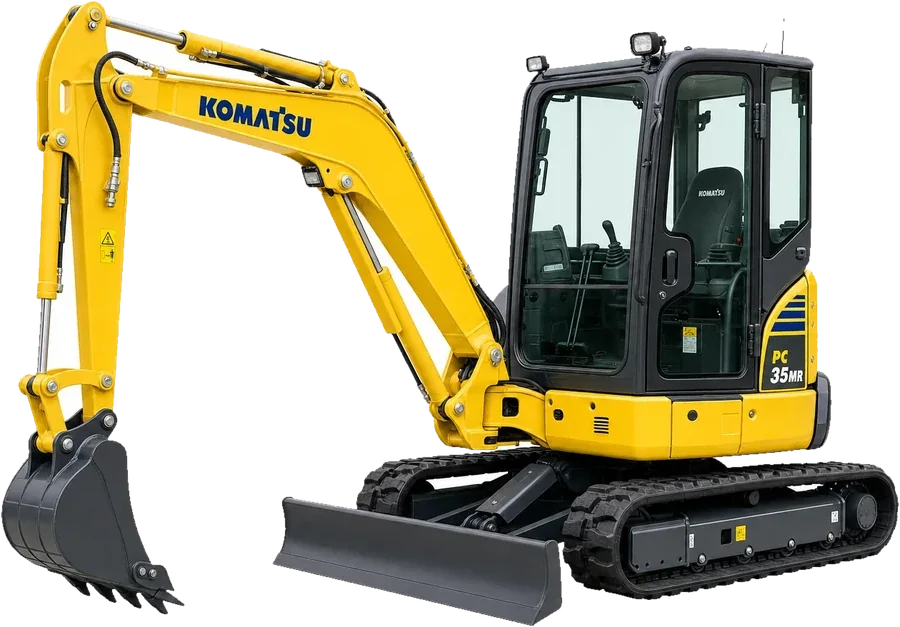Komatsu compact excavator available for dry hire in Perth - machine only, you supply the operator