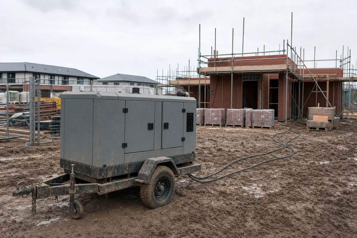 Generator hire Perth - diesel site power on a construction site