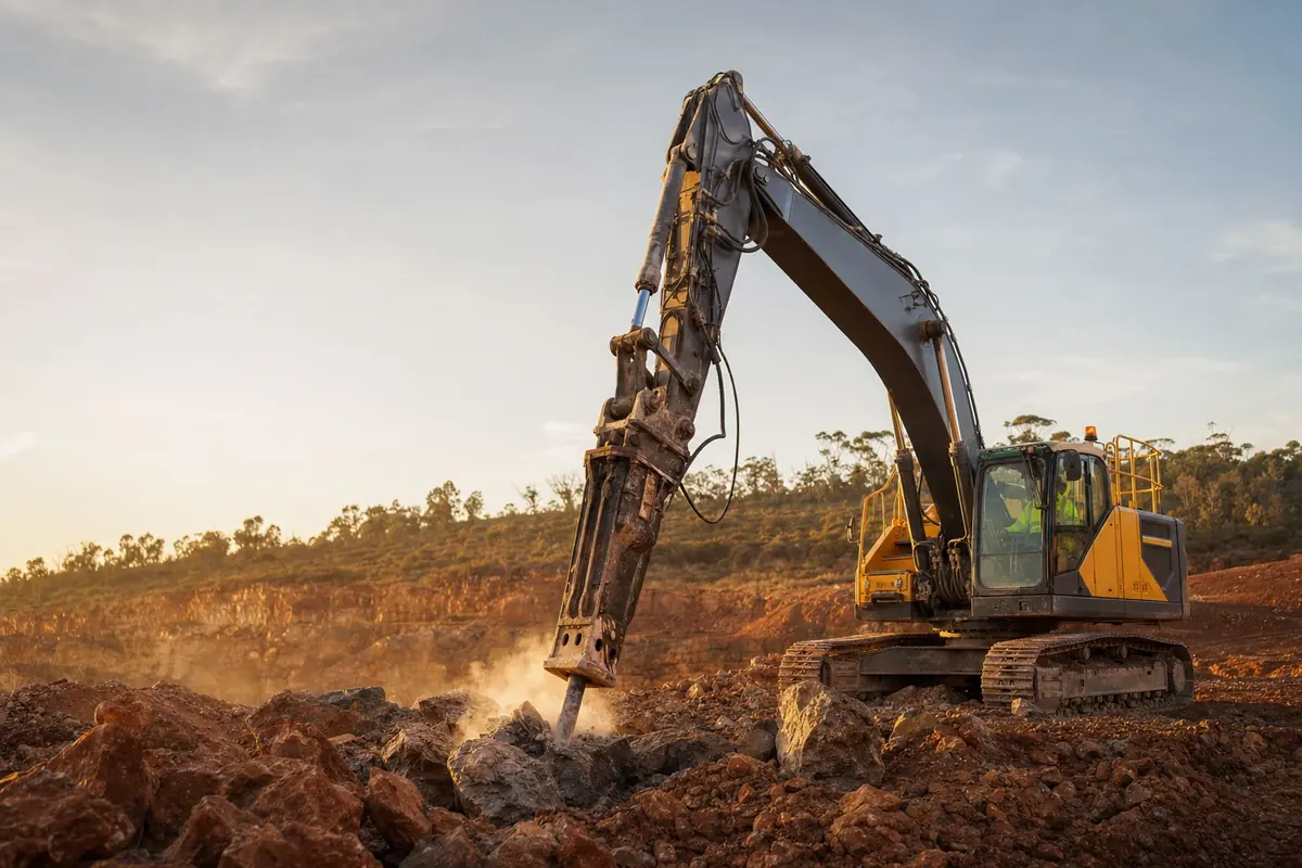 Excavator completing a soakwell installation on a residential block in Armadale, southeast Perth
